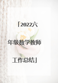 2022六年级数学教师工作总结