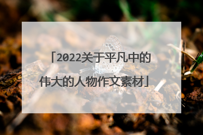 2022关于平凡中的伟大的人物作文素材