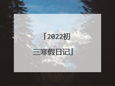2022初三寒假日记
