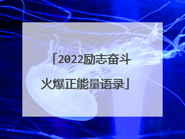 2022励志奋斗火爆正能量语录