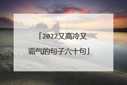 2022又高冷又霸气的句子六十句