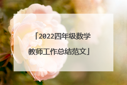 2022四年级数学教师工作总结范文