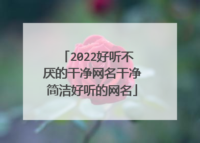2022好听不厌的干净网名干净简洁好听的网名