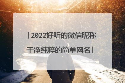 2022好听的微信昵称 干净纯粹的简单网名