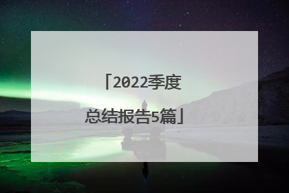 2022季度总结报告5篇