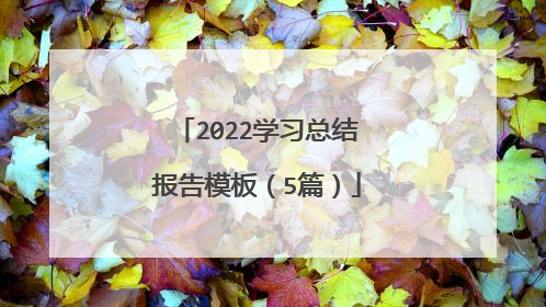 2022学习总结报告模板(5篇)