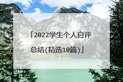 2022学生个人自评总结(精选10篇)