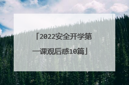2022安全开学第一课观后感10篇