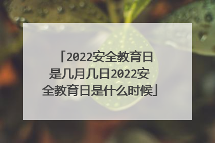 2022安全教育日是几月几日2022安全教育日是什么时候