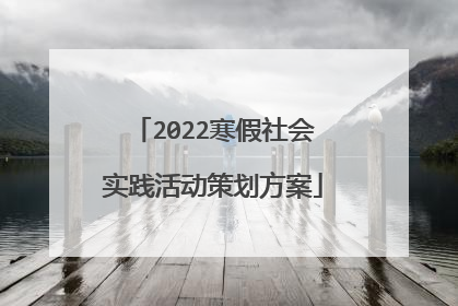 2022寒假社会实践活动策划方案