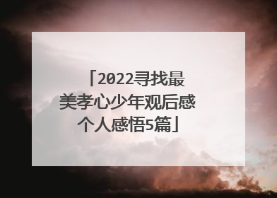 2022寻找最美孝心少年观后感个人感悟5篇