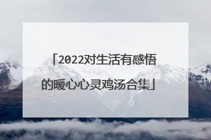 2022对生活有感悟的暖心心灵鸡汤合集