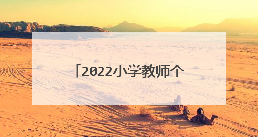 2022小学教师个人工作总结800字