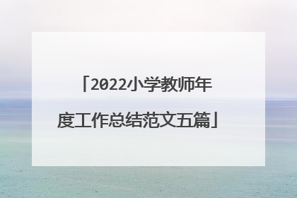 2022小学教师年度工作总结范文五篇