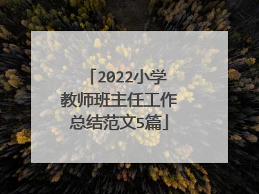 2022小学教师班主任工作总结范文5篇