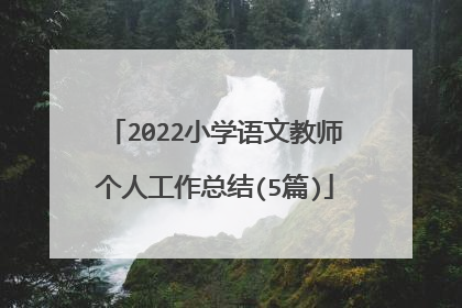 2022小学语文教师个人工作总结(5篇)
