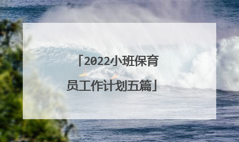 2022小班保育员工作计划五篇