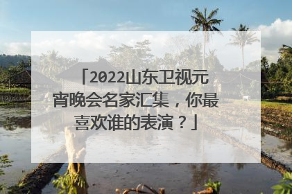 2022山东卫视元宵晚会名家汇集,你最喜欢谁的表演?