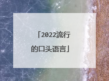 2022流行的口头语言