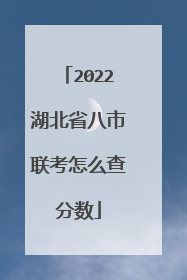 2022湖北省八市联考怎么查分数