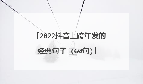 2022抖音上跨年发的经典句子 (60句)