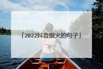 2022抖音很火的句子