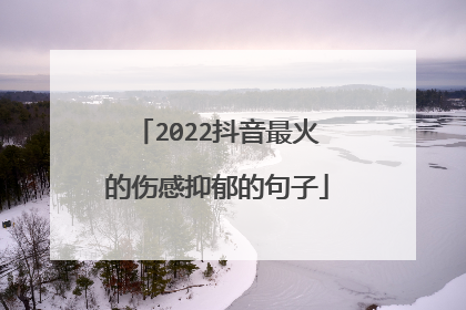 2022抖音最火的伤感抑郁的句子
