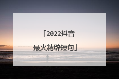 2022抖音最火精辟短句