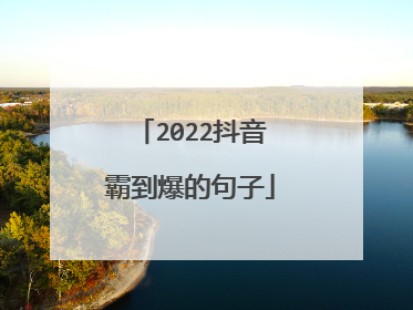 2022抖音霸到爆的句子