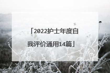 2022护士年度自我评价通用14篇