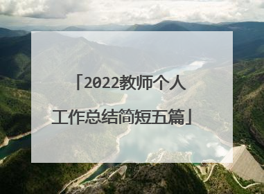 2022教师个人工作总结简短五篇