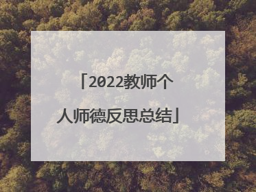 2022教师个人师德反思总结