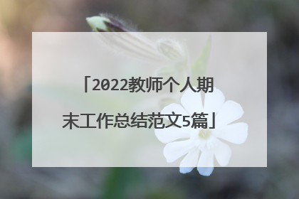 2022教师个人期末工作总结范文5篇