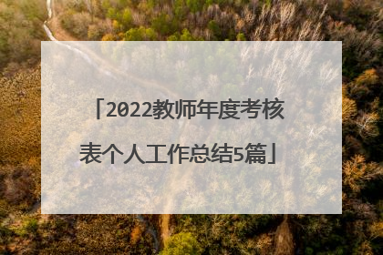 2022教师年度考核表个人工作总结5篇
