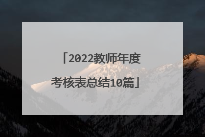 2022教师年度考核表总结10篇