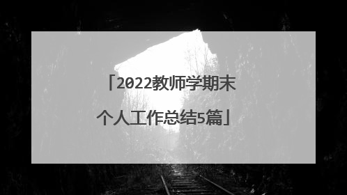 2022教师学期末个人工作总结5篇