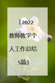 2022教师教学个人工作总结5篇