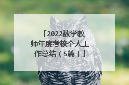 2022数学教师年度考核个人工作总结（5篇）