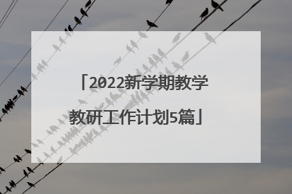2022新学期教学教研工作计划5篇