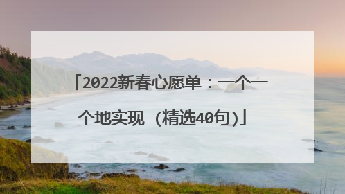 2022新春心愿单:一个一个地实现 (精选40句)