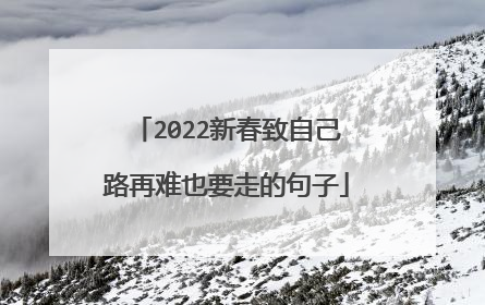 2022新春致自己路再难也要走的句子