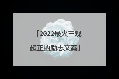 2022最火三观超正的励志文案