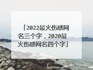 2022最火伤感网名三个字,2020最火伤感网名四个字