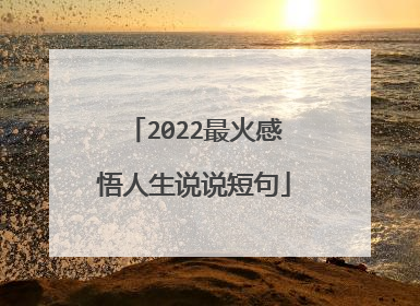 2022最火感悟人生说说短句