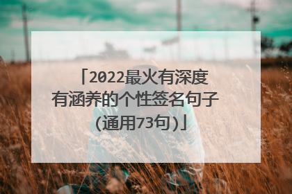 2022最火有深度有涵养的个性签名句子 (通用73句)