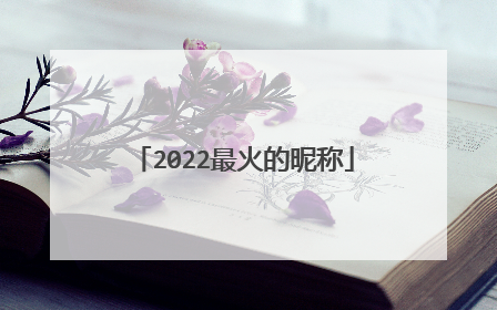 2022最火的昵称