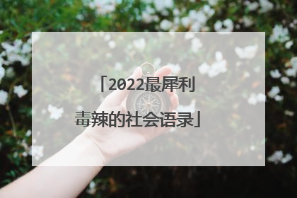 2022最犀利毒辣的社会语录