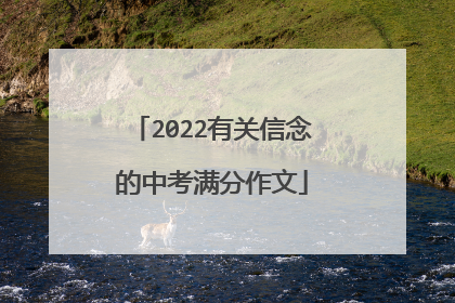2022有关信念的中考满分作文