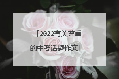 2022有关尊重的中考话题作文