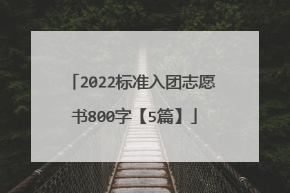 2022标准入团志愿书800字【5篇】
